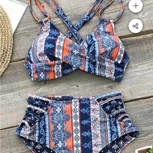 Cupshe Boho Print Cross-Front Bikini